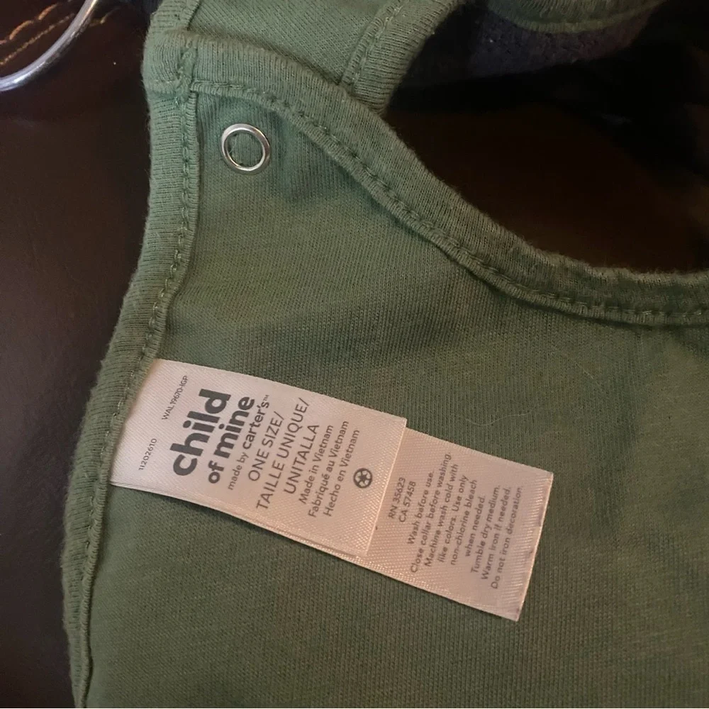 CHILD of mine carters one size baby bib little guy big appetite dinosaur
